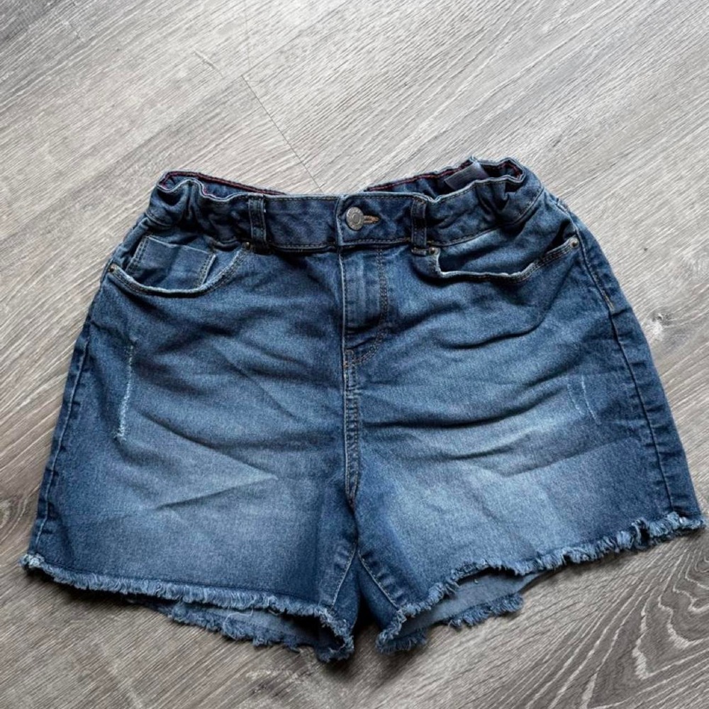 Calvin Klein Jeans Girls Blue Denim Frayed Hem Shorts Size 16 NEW